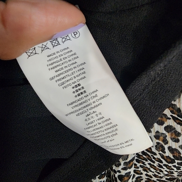 Michael Michael Kors Black Brown Handkerchief Hem Cheetah Print Dress - Picture 16 of 17